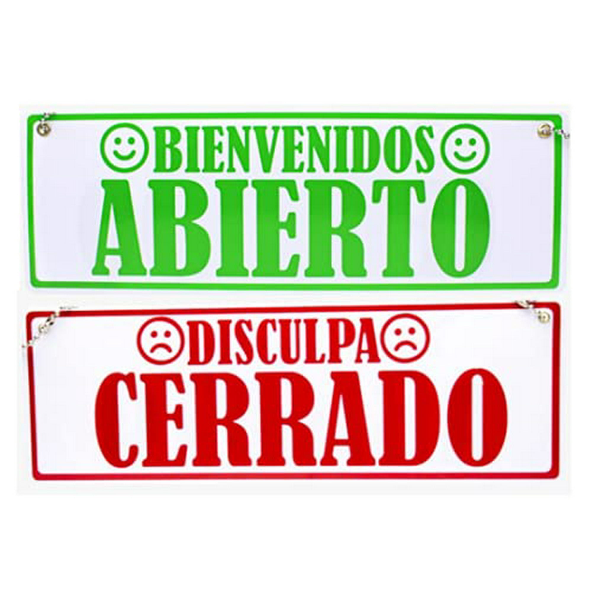 LETRERO PLÁSTICO DE ABIERTO/CERRADO 15 X 24 CM