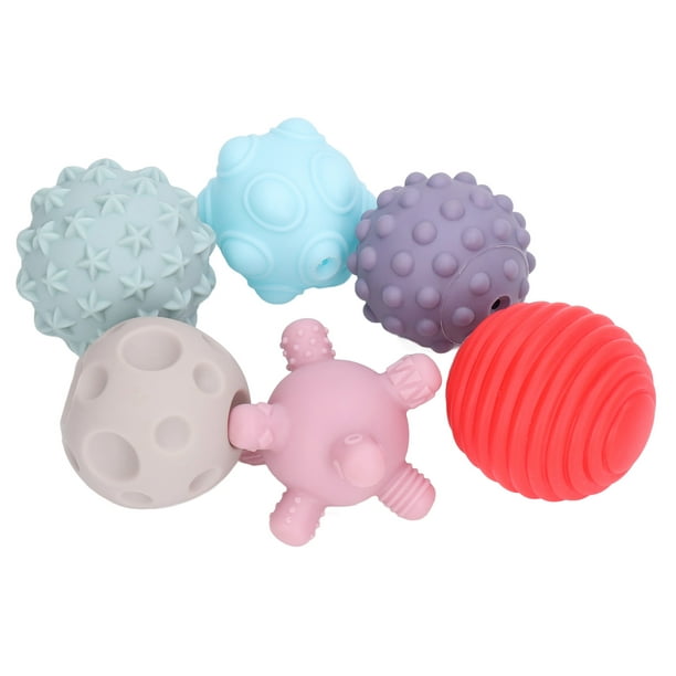Juego de pelotas sensoriales texturizadas para bebé, juguete educativo de  pelota para apretar Multicolor suave para niños, 6 meses, 6 uds. Ticfox