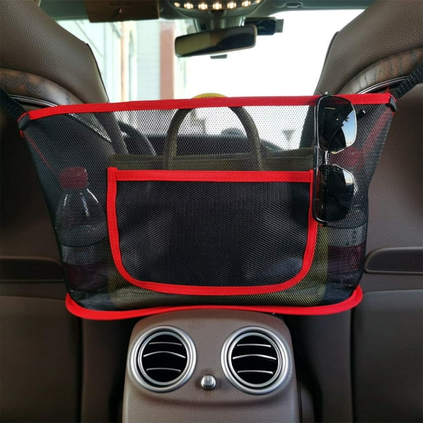 Organizador de bolsillo de red para automóvil, soporte de malla para bolso  de respaldo de asiento (rojo actualizado) Likrtyny Accesorios para autos y  motos