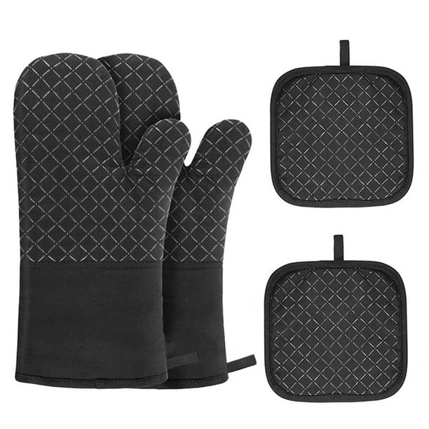 COOK WITH COLOR Guantes de silicona para horno, guantes resistentes al  calor con forro acolchado suave, juego de 2 manoplas de horno para cocinar  y