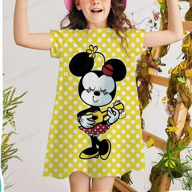 Nuevo vestido de princesa de verano para vestido manga corta, dulce Disney, Minnie, Mickey Mouse, Vestidos estampados, para bebés, ropa para niños 2T Gao Jinjia LED | Walmart en
