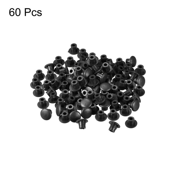 Swpeet Juego surtido de 300 tapones de plástico negros de 3/8 a 0.394 in,  tapones de orificios, tapas de tornillo, tipo empotrado, tapones de  orificio