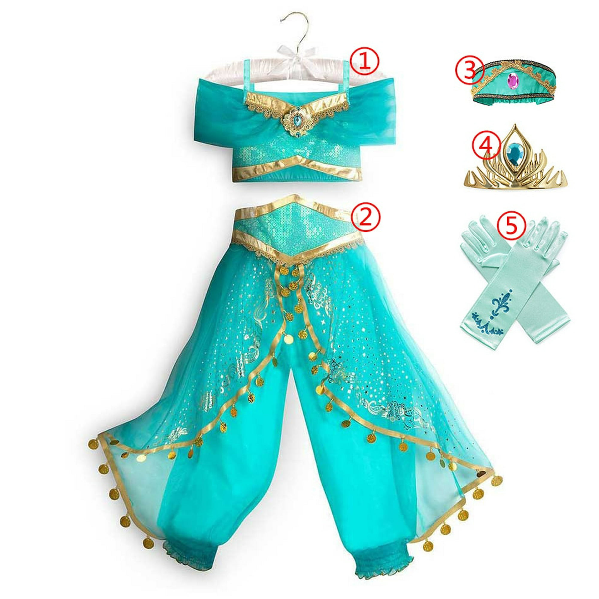 Filles Aladdin Princesse Jasmine Déguisement Costume Cosplay