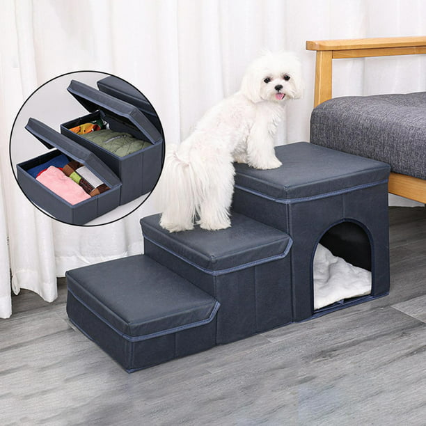 Escaleras de cama antideslizantes para perros pequeños, rampa de esponja  extraíble de fácil limpieza, 2 escalones, suministros para mascotas -  AliExpress