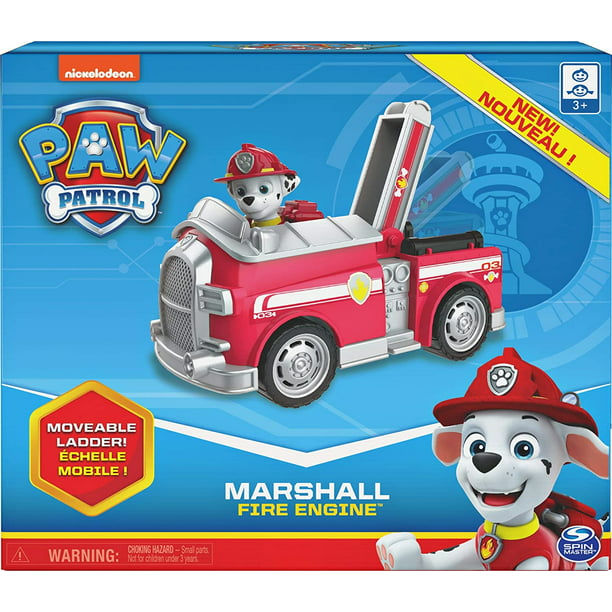 PAW Patrol Deluxe Marshall - Juguete de figura de acción coleccionable de  Marshall y camión de bomberos transformable, juguete para niños mayores de  3