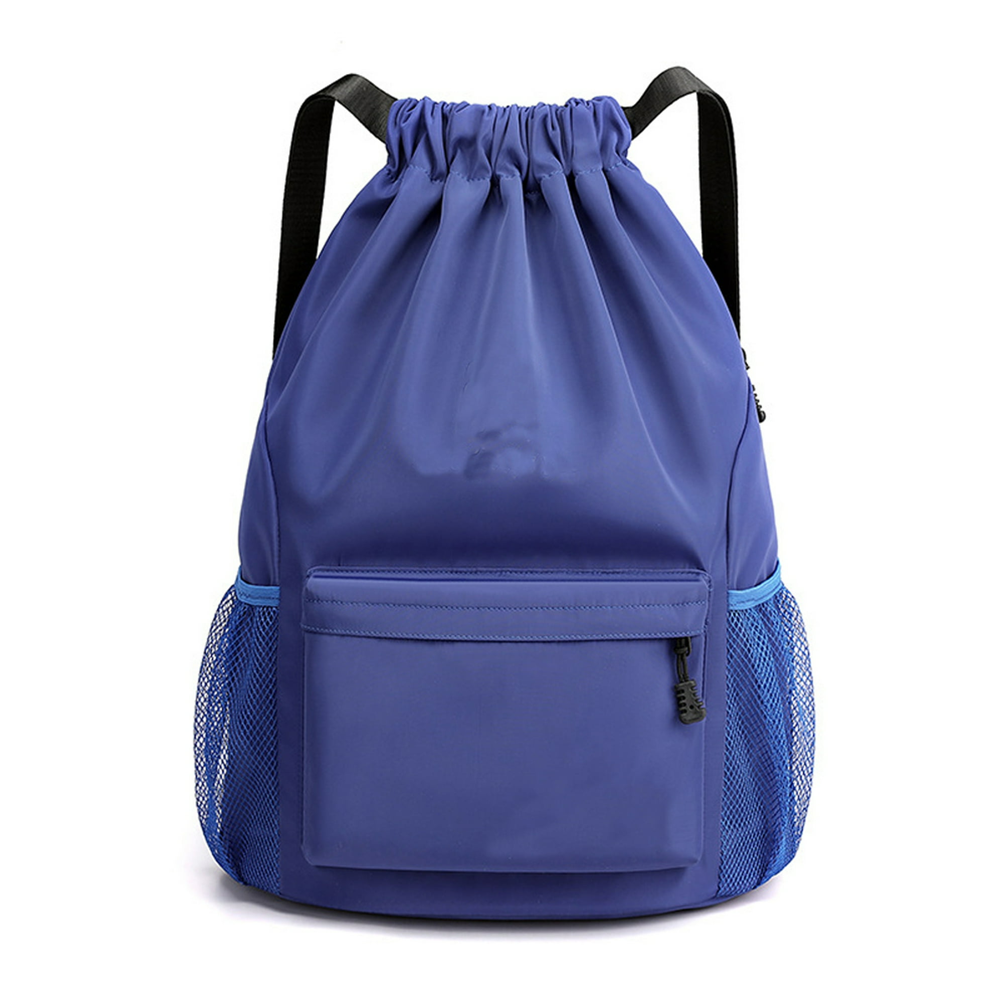 Mochila deportiva con cordón, bolsa de gimnasio con compartimento para  zapatos, bolsa trasera impermeable con cordón para hombres y mujeres, Azul