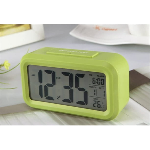Reloj despertador digital, pantalla LCD Snooze Kids Clock Light, reloj  electrónico para niños, sensor de batería, reloj de mesa de oficina, color  rosa