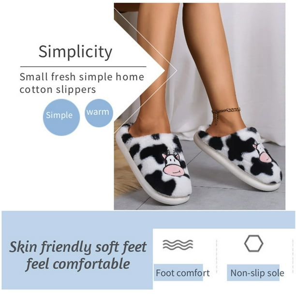 Pantufla Zapatillas de vaca unisex para parejas acogedoras