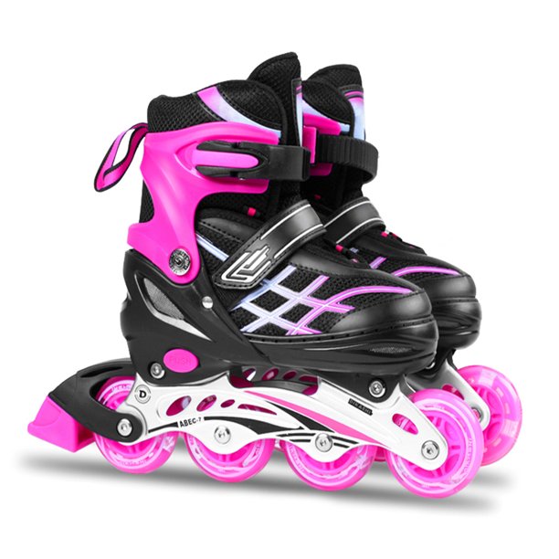 Patines en línea iluminadores para niños, patines en línea ajustables con  ruedas iluminadas, patinaje de carreras para niños y niñas (morado, M)