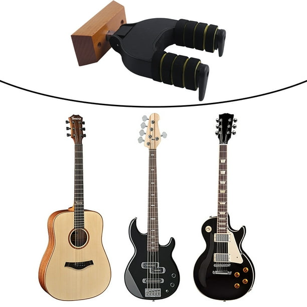 Soporte de pared para guitarra, soporte de guitarra para pared, colgador de  bajo y guitarra eléctrica, soporte de pared para guitarra doble con