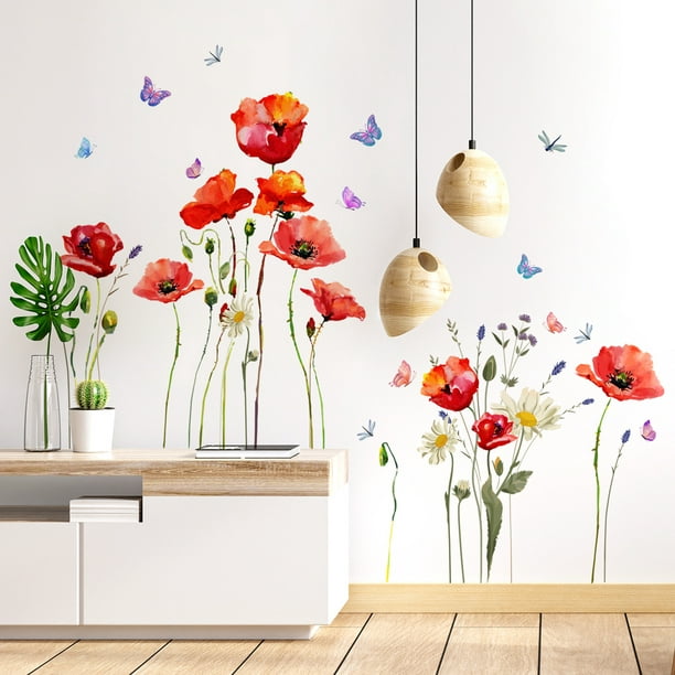  Pegatinas decorativas de pared de flor de cerezo y pájaros  azules : Bebés