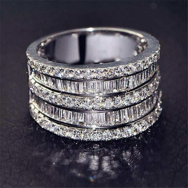 FDLK, 2 uds., conjunto nupcial, anillos elegantes para mujer, joyería de  moda de compromiso de boda con anillo femenino de circón cúbico brillante  completo Tan Jianjun unisex
