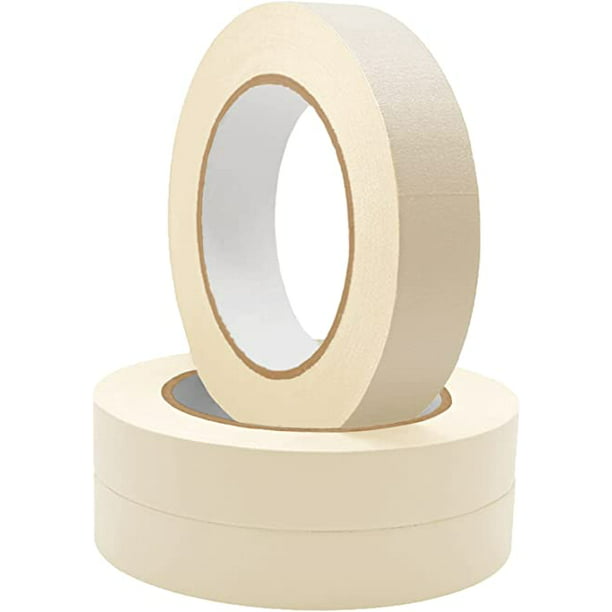1 paquete de 2 rollos de cinta adhesiva blanca, cinta de pintor beige de  uso general de 20 mm x 50 m, para pintar, etiquetar, envolver,  manualidades