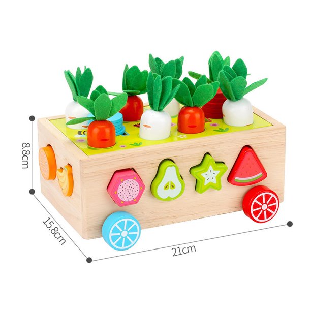 Coogam Wooden Carrot Sorting Toy, Montessori Color Shape Sorter Cutting  Harvest Matching Game for Toddler Fine Motor Skill, Early Learning  Preschool Educational Gift Toy : : Toys & Games