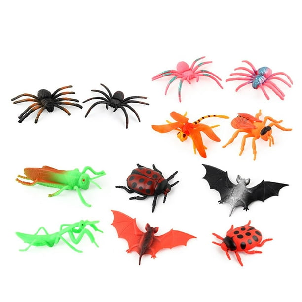 Juguete de insectos falsos, varios insectos, figuras de juguetes de  insectos realistas, juguetes de insectos de plástico al azar, juguetes de  insectos