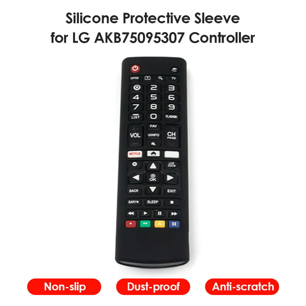 Funda protectora de silicona para mando a distancia para LG TV AKB75095307  (negro) Likrtyny control remoto