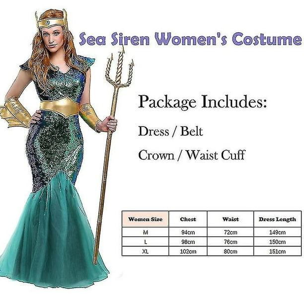 Dios griego del mar hombres Poseidón disfraz sirena reina mar sirena mujer  disfraz Halloween pareja traje
