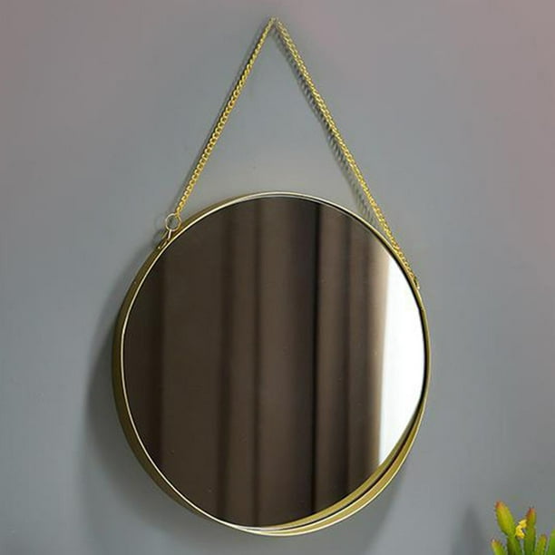 Espejo redondo dorado en marco de 40cm/15.7-80cm/31.5, espejo de pared,  espejo de maquillaje, espejo para baño, vestidor o sala de estar