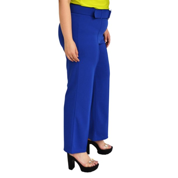 Pantalon Para Mujer Roman Fashion De Vestir Tallas Extras Azul Rey