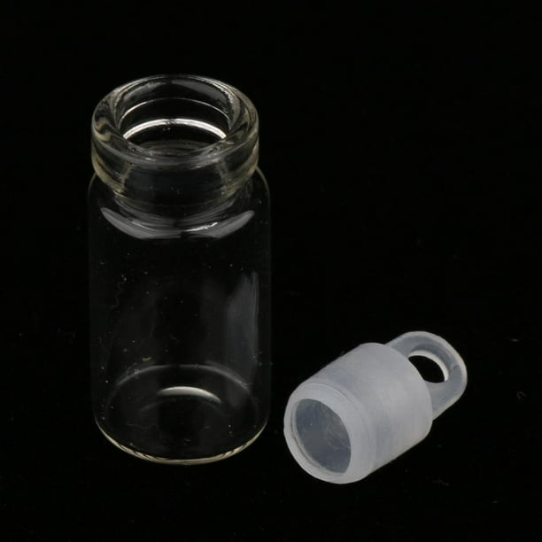 10 minibotellas de cristal transparente con viales vacíos de 35 x
