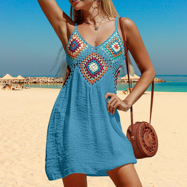 Vestidos de playa étnicos para mujeres Ropa de playa suave para