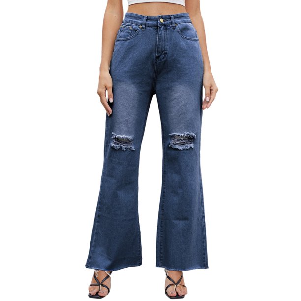 Gibobby Jeans mujer cintura alta Pantalones de pierna ancha