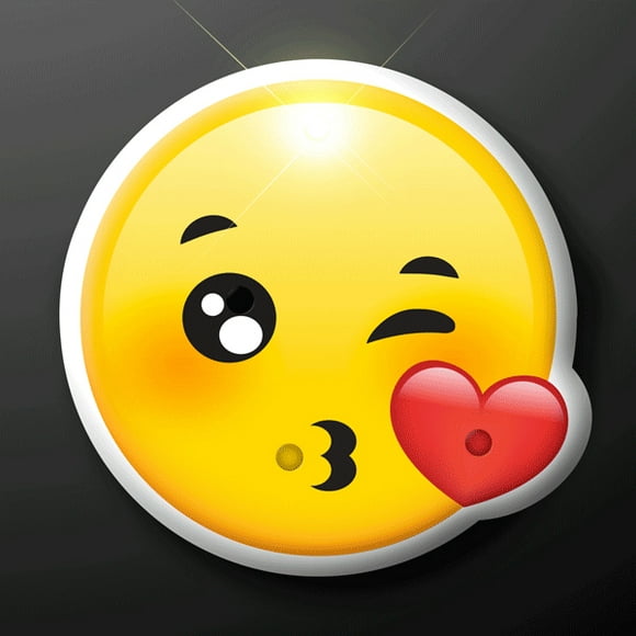 pin de fiesta led con luz emoji de kissy face blinkee kissyfaceemojipin