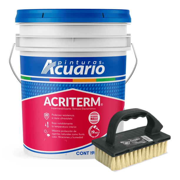 Impermeabilizante Acuario Acriterm 3 Años Blanco Cepillo Ixtle ...