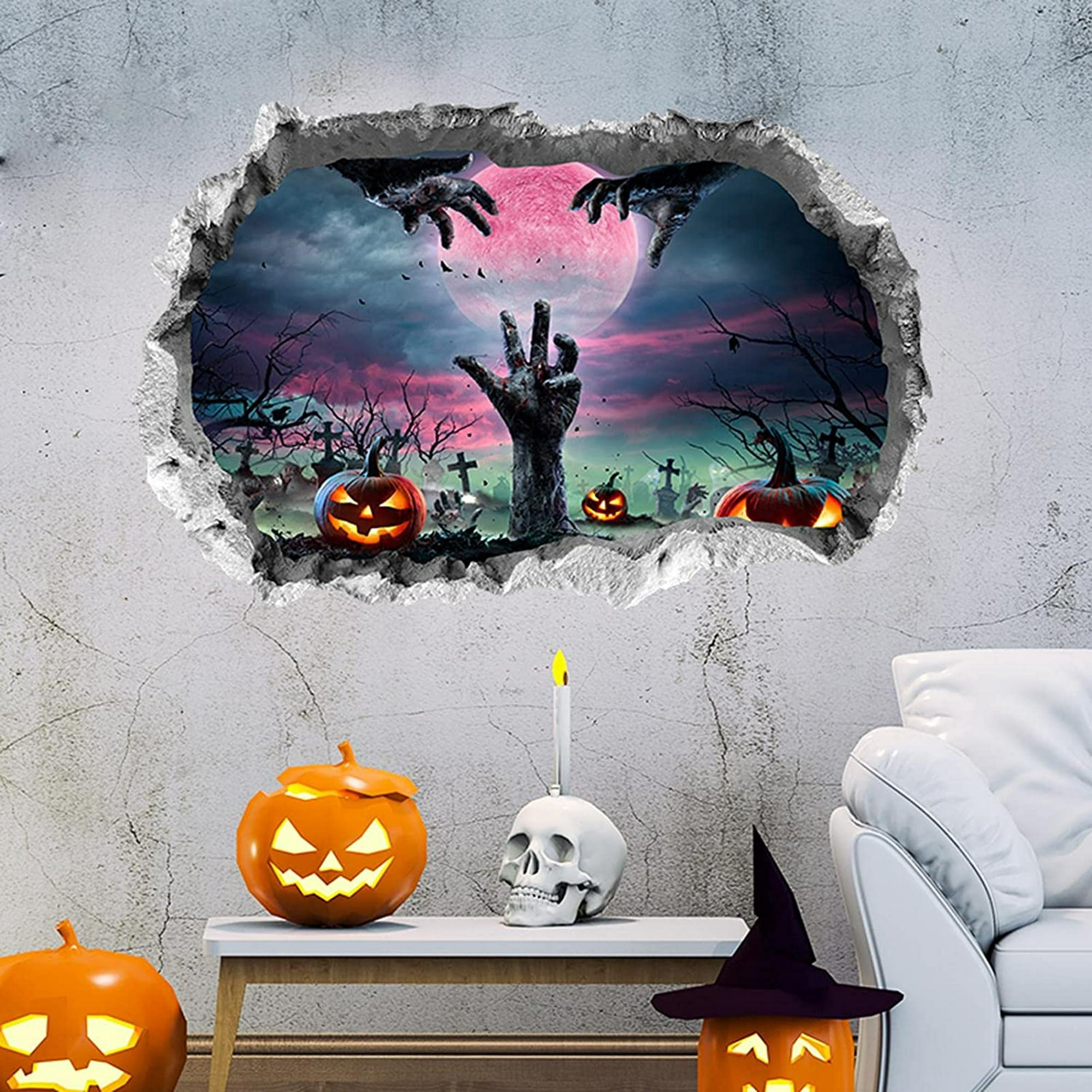 Pegatinas de pared 3D de Halloween, fantasma masculino, pegatinas de pared  de Halloween, pegatinas de pared de miedo, pegatinas decorativas para  dormitorio, pegatinas de pared de Halloween para ventana de cristal JM