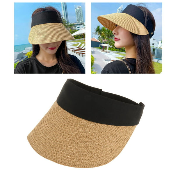 Sombrero Para Sol Gorras Mujer Playa Visera Paja Gran Borde