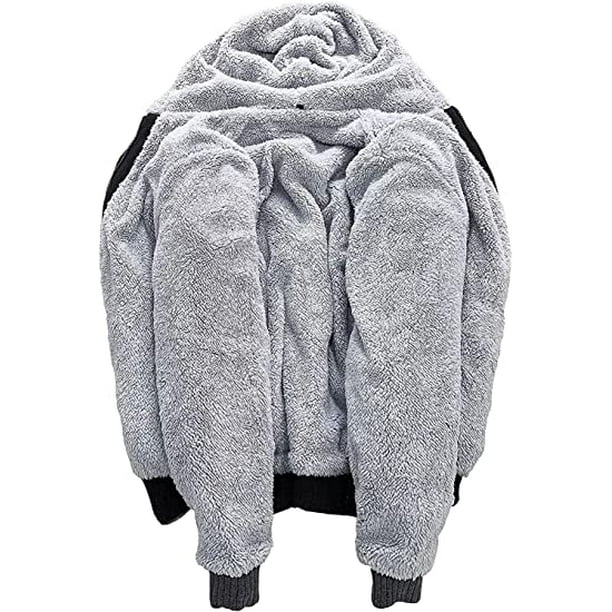 Sudaderas con capucha para hombre Sudadera de lana Chaqueta de invierno  Cremallera Gruesa Forro Sherpa negro gris xxl JAMW Sencillez
