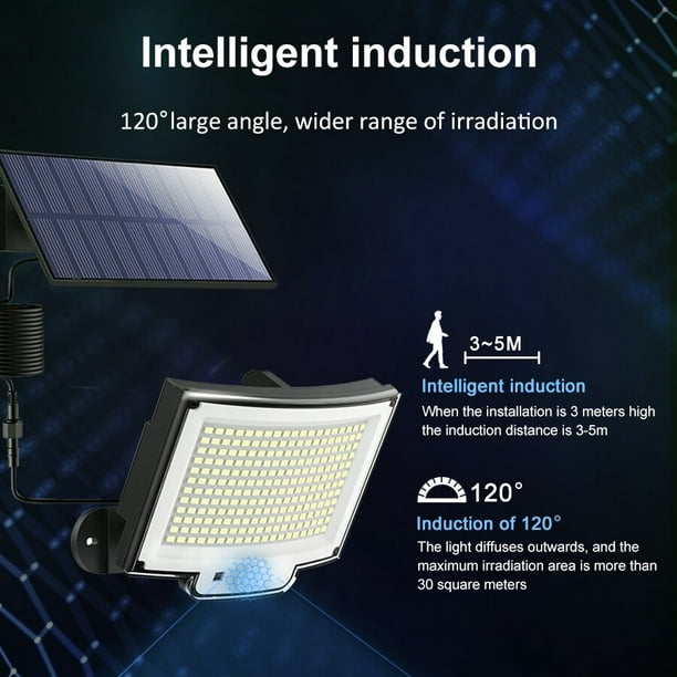 Lámpara solar de pared para exteriores con 3 modos de iluminación, lámpara  solar de coche del anochecer al amanecer, impermeable, sensor de movimiento