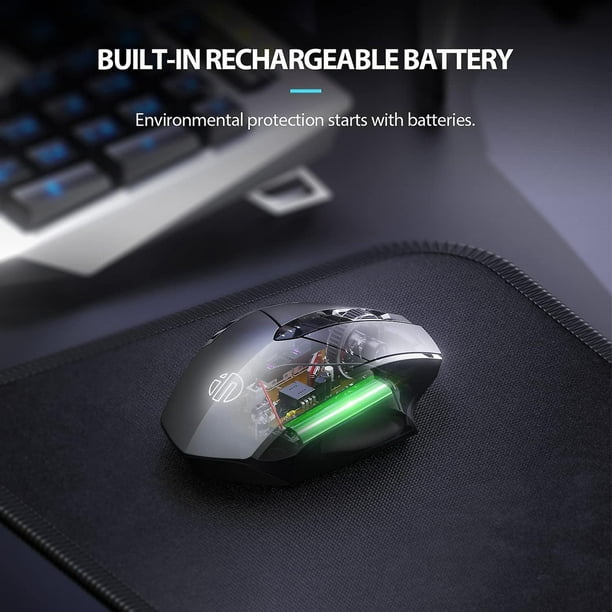 INPHIC-ratón inalámbrico con Bluetooth 5,0/3,0, Mouse silencioso