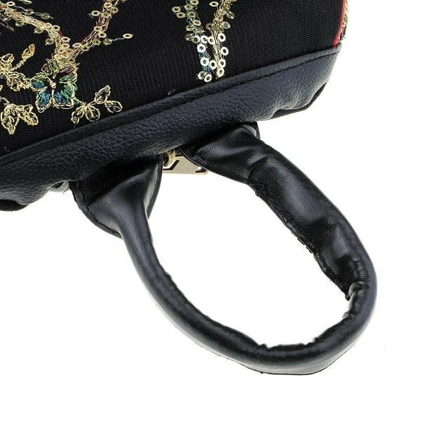 Bolso Bandolera Con Bordado Floral, Mochila De Estilo Étnico Para Mujer,  Mochila De Viaje Con Correa De Cremallera