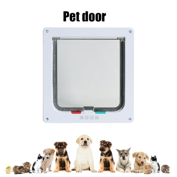  SURIBIRD Puerta para mascotas con puerta pequeña con cerradura  para mascotas, puertas para perros de cierre automático para puertas y  escaleras, montadas a presión, sin taladrar, se adapta a aberturas de