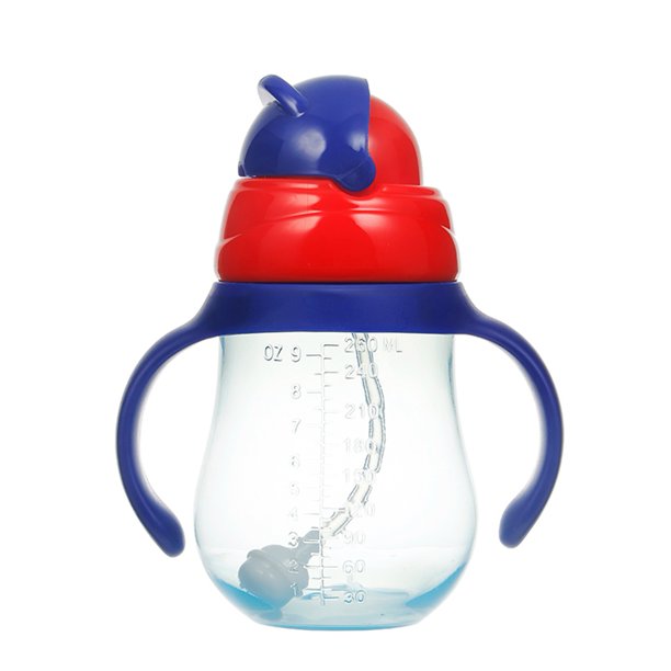 Botella con asa de dibujos animados para alimentación de bebé