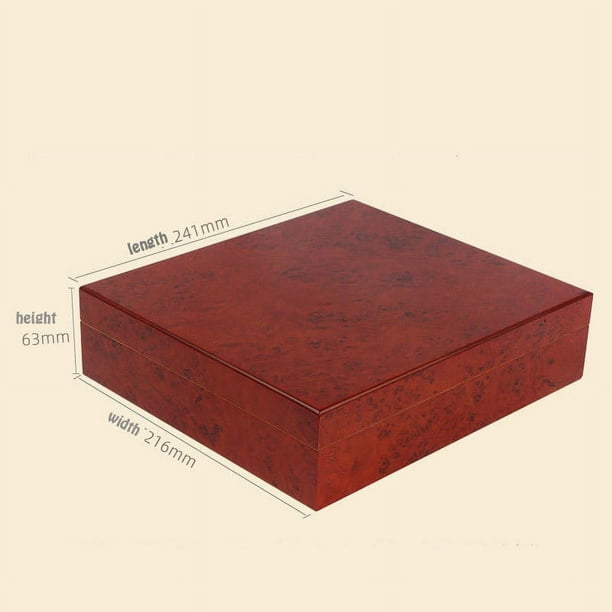 Caja con humidificador de cigarros, acabado en color rojo