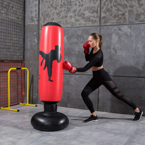 Saco de boxeo inflable para entrenamiento de fitness de 5.2 ft y 63  pulgadas, bolsa de boxeo para boxeo