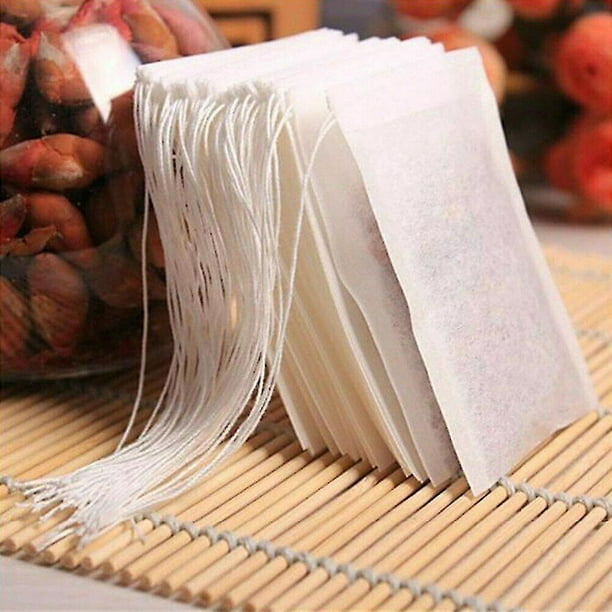 Numola Bolsas de filtro de té desechables con cordón, bolsas de té vacías,  fibra de maíz, material natural, bolsa infusora de té, bolsas
