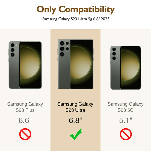 Funda para Samsung Galaxy S23 Ultra Case con protector de pantalla y  protector de lente de cámara, azul