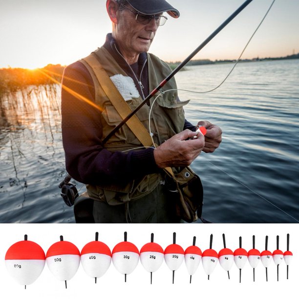 Flotadores de pesca herramienta de pesca flotadores de espuma de pesca  juego de 14 piezas flotador de peces de espuma EPS con palo para pescar al  aire libre blanco rojo ANGGREK Otros