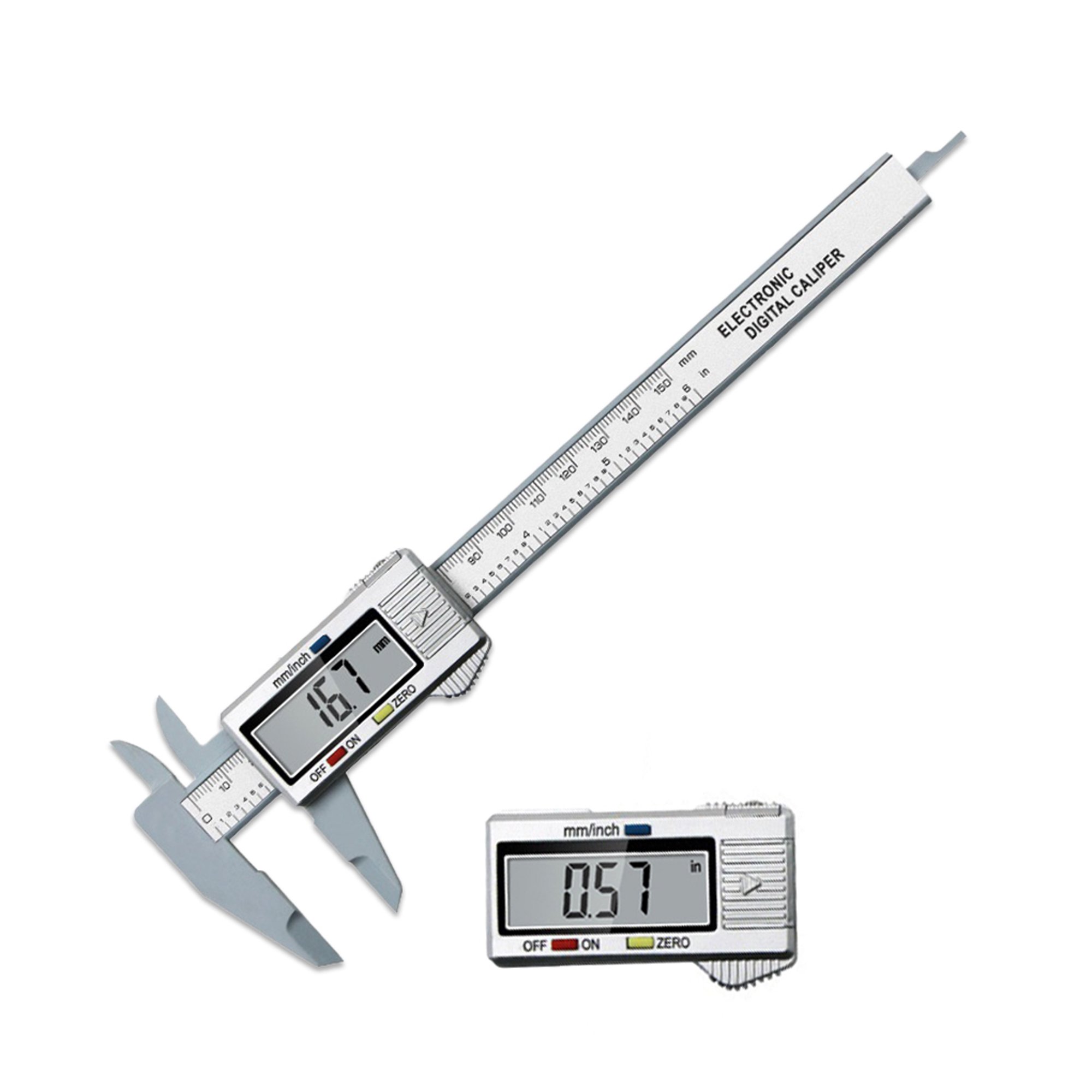 1pc Calibre Vernier Digital 150mm Calibre Digital Electrónico 6 Pulgadas  Micrómetro LCD Herramienta De Medición, Plástico, Sin Batería