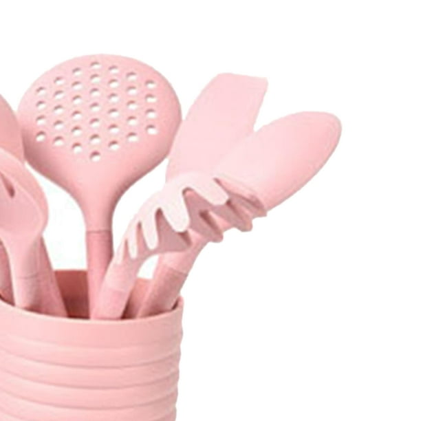 Comprar Juego de utensilios de cocina de silicona rosa, utensilios de cocina  antiadherentes para hornear, espátula, cuchara, pinzas para comida, Kit de  cocina con caja, 10 Uds.