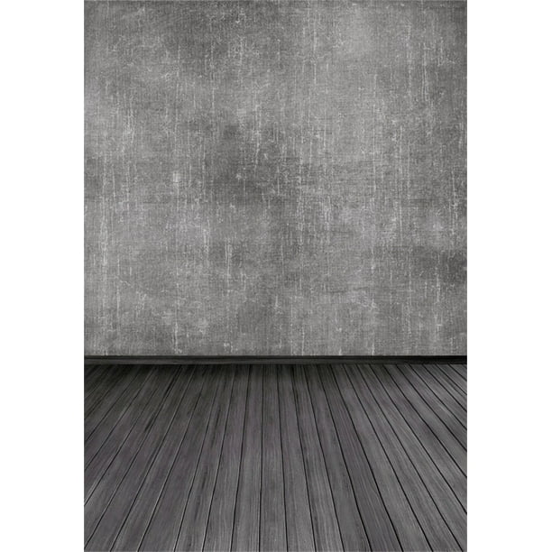 ABPHQTO Fondo fotográfico pared negra suelo de madera gris fondos 150x220cm  fondos para estudio foto ABPHQTO