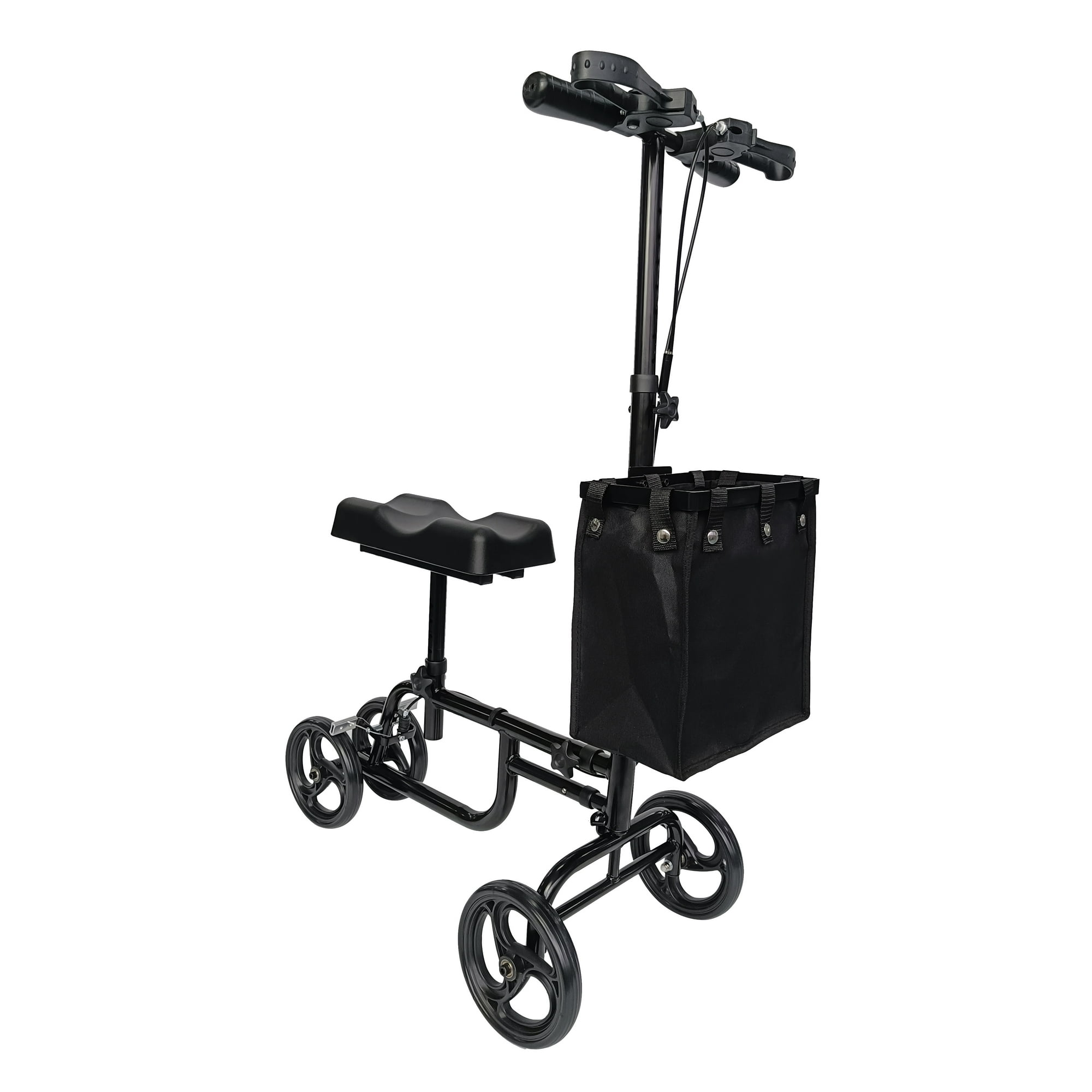 Caminadores para personas mayores, caminadora médica de 4 ruedas, con freno  de mano, andador de rodillo para personas mayores, marco de aluminio