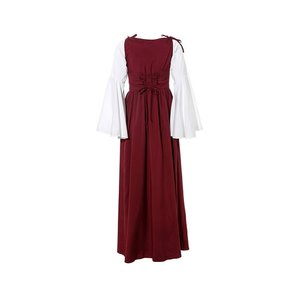 Vestidos Medievales Para Mujer, Vestido Renacentista Rojo, D