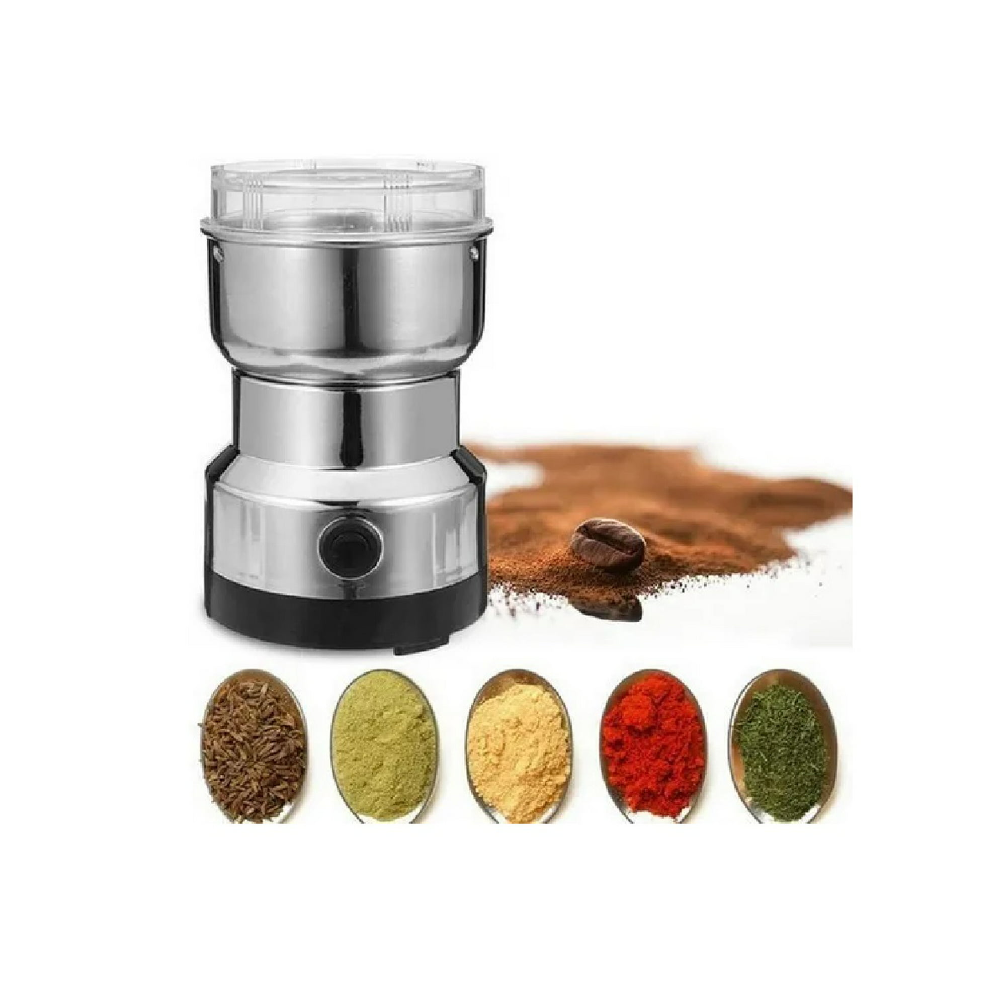 Kaffe - Molinillo eléctrico de granos de café con cepillo de limpieza.  Fácil operación de encendido/apagado para expreso, infusión fría, hierbas