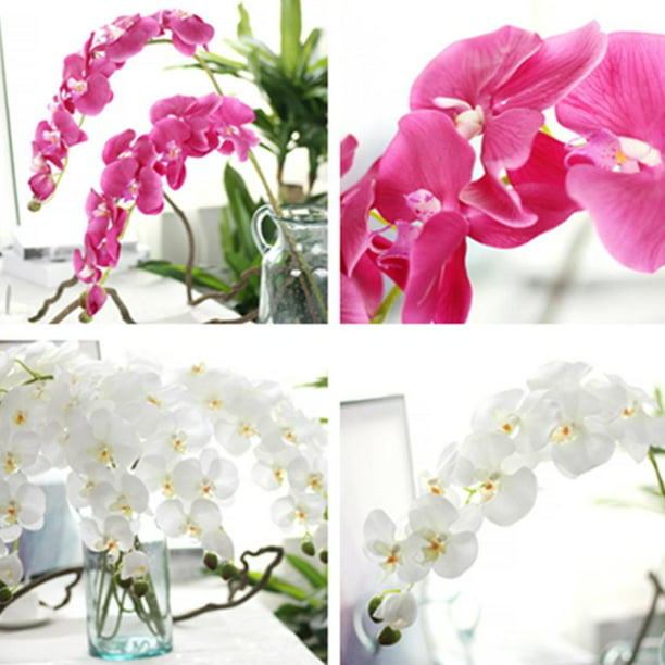 Plantas artificiales orquídeas artificiales con decoración de maceta,  falaenopsis artificial, flores en maceta de orquídeas artificiales con  ramas de