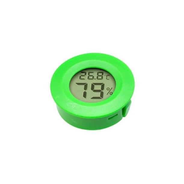Mini termómetro digital integrado circular LCD higrómetro humedad medidor  indicador de temperatura medidor para oficina en casa (negro)