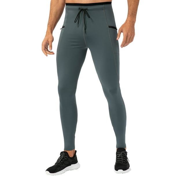 Mallas deportivas para hombre con bolsillos, cintura elástica, cordón,  mallas cónicas para correr MABOTO Gris/2XL